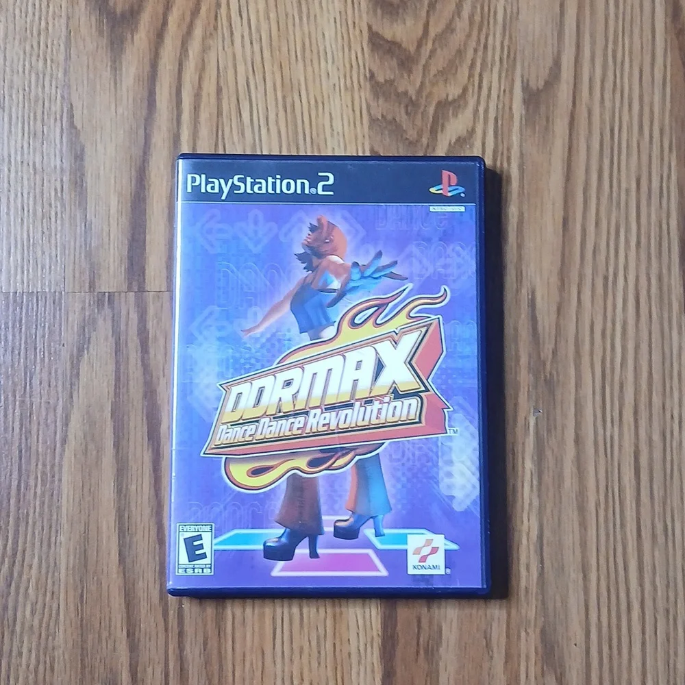 Konami DDRMAX Dance Dance Revolution PS2 OS Blue Case‎ Manual No Disc